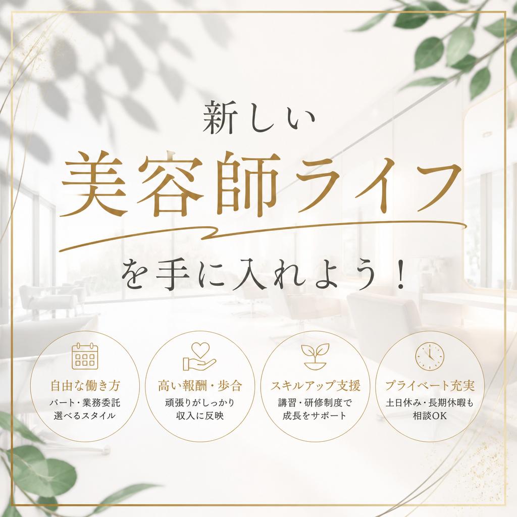 新しい美容師ライフを手に入れよう！